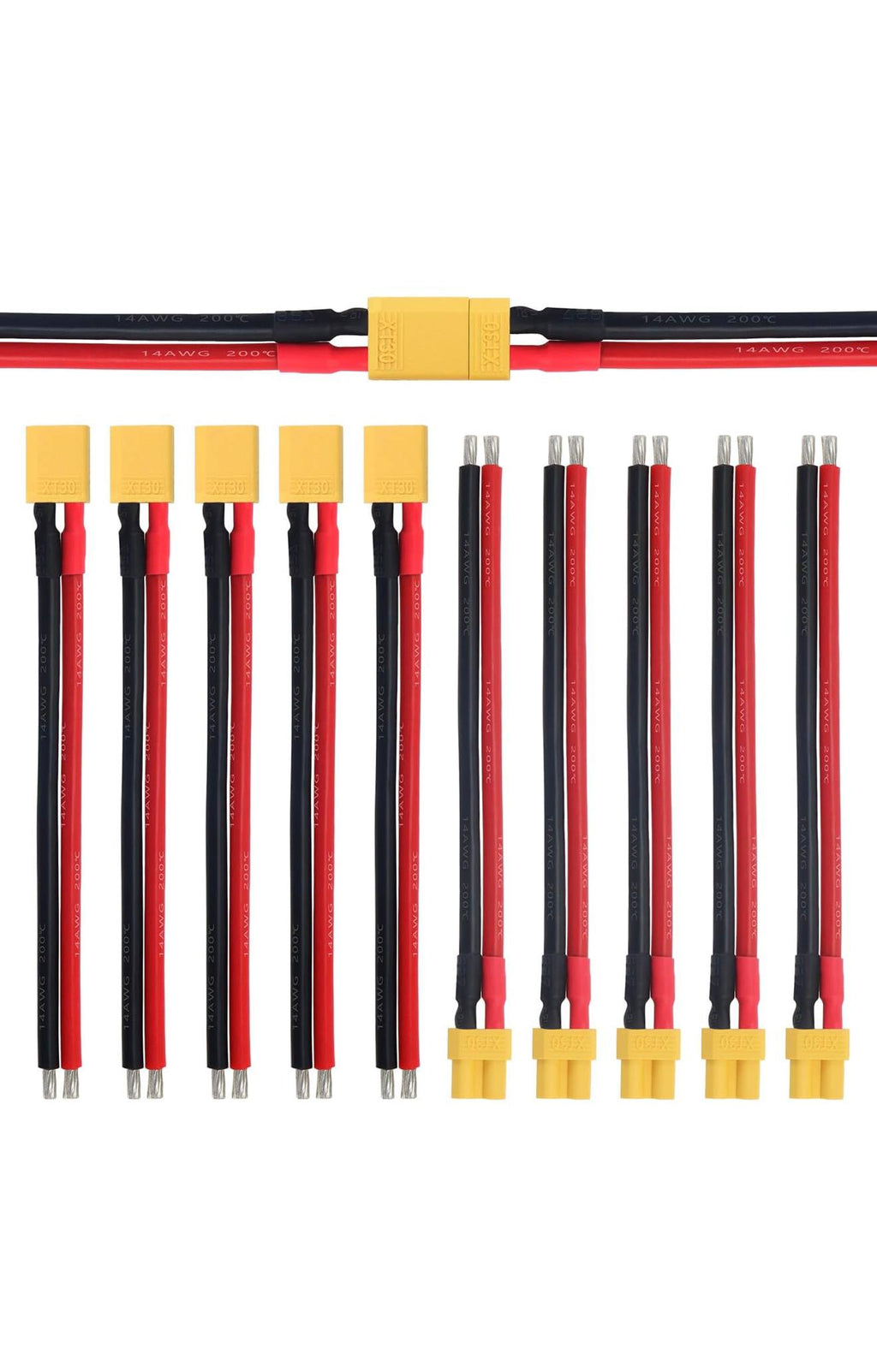 YIXISI XT60 Verlengkabel Set 10st 14AWG
