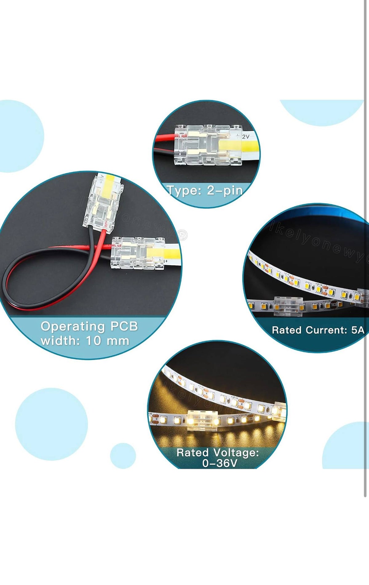 YIXISI LED Strip Connectoren 8st 10mm