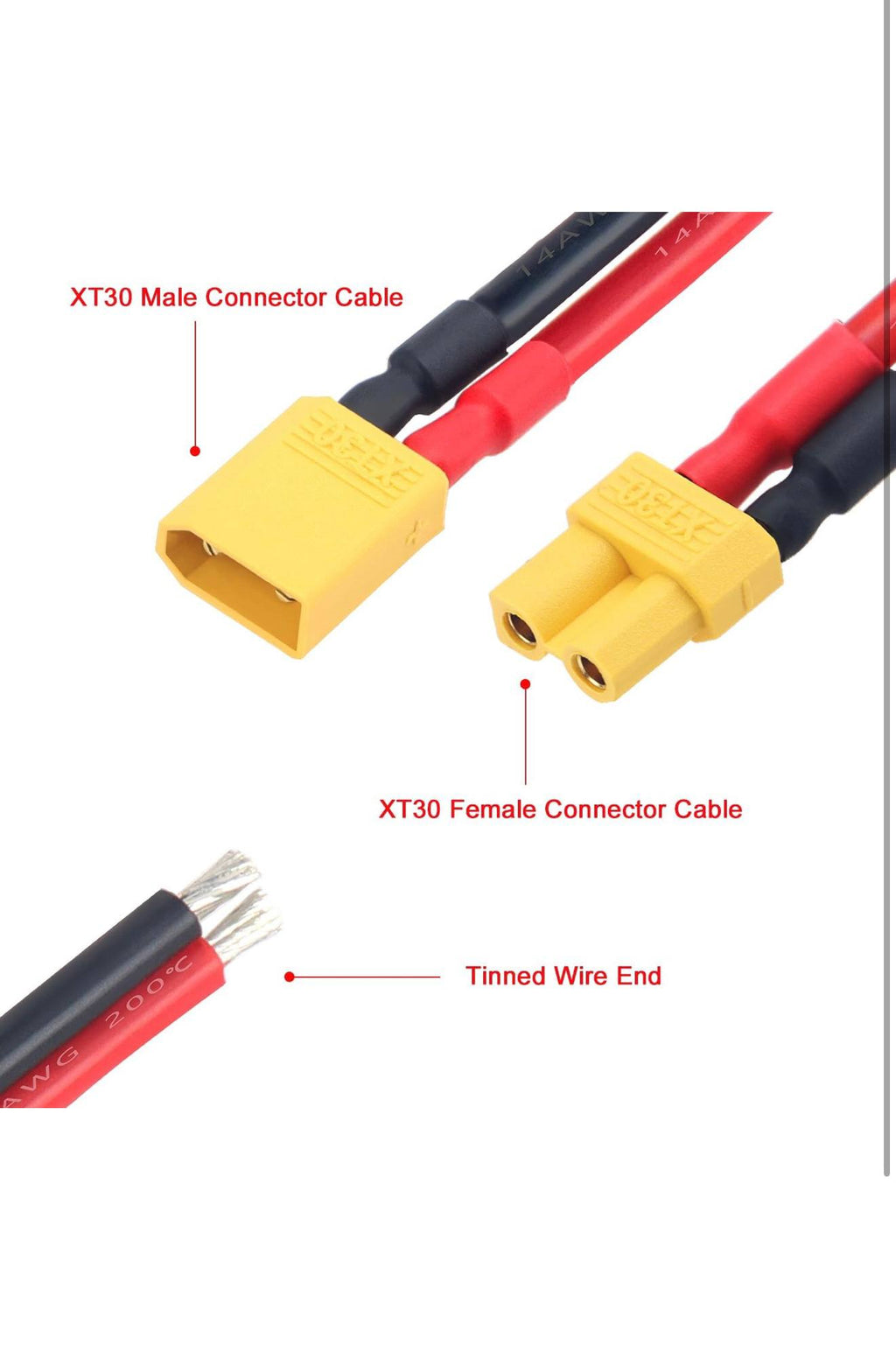 YIXISI XT60 Verlengkabel Set 10st 14AWG