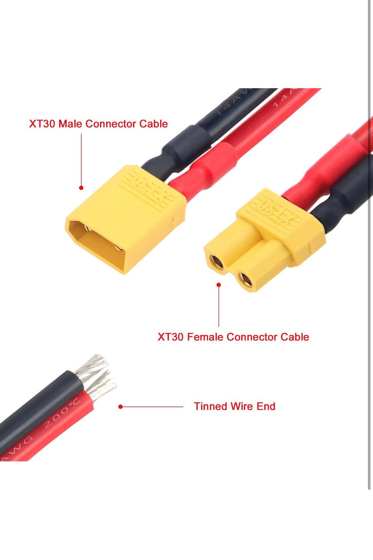 YIXISI XT60 Verlengkabel Set 10st 14AWG