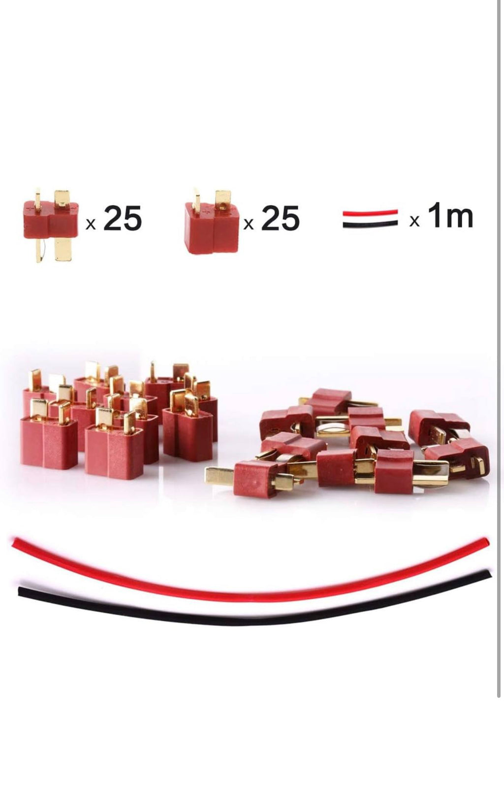 YIXISI T-Plug Deans Connectoren 40st + Krimpkous