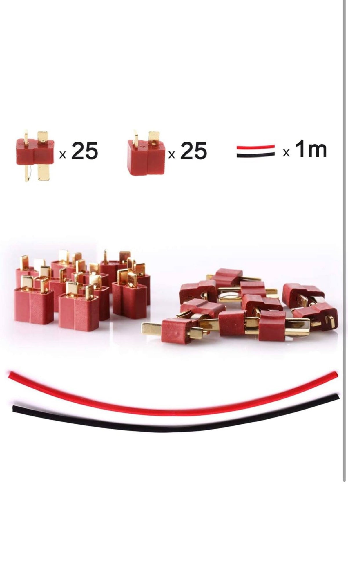 YIXISI T-Plug Deans Connectoren 40st + Krimpkous