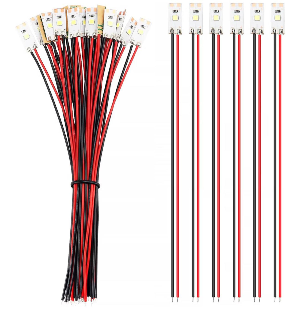 YIXISI Voorgebedrade SMD LED's 20st Koud Wit 12V 30cm