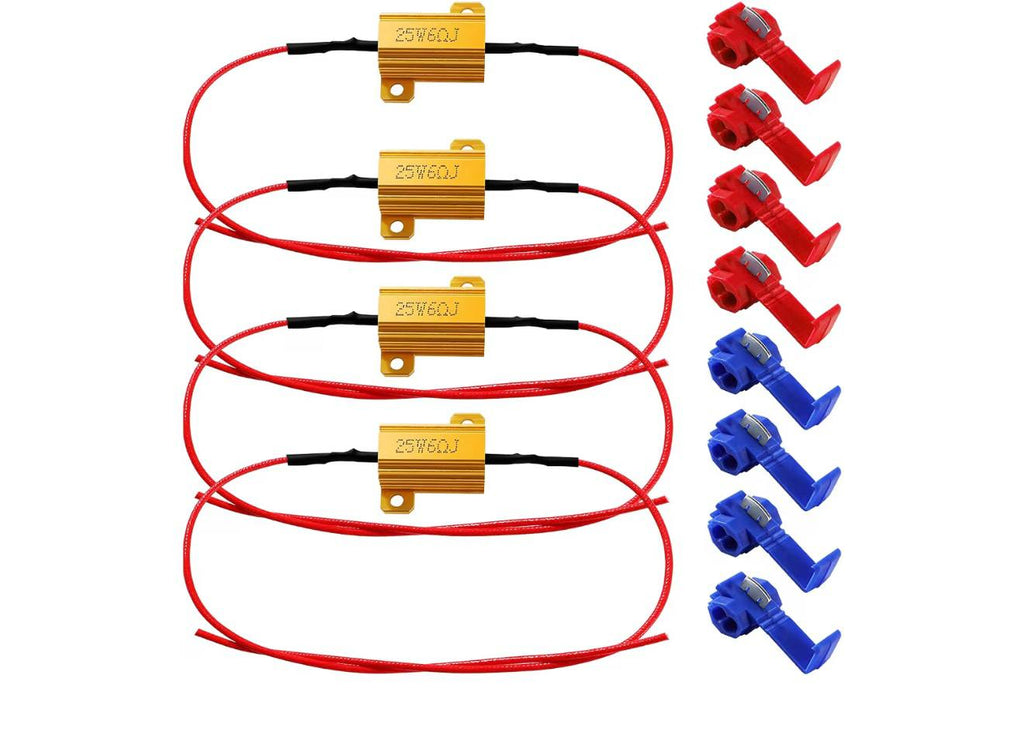 YIXISI LED Lastweerstanden 25W 6Ohm 4st + T-tap Verbinders