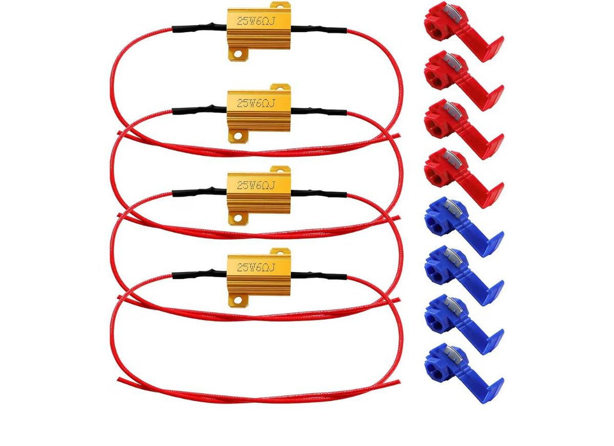 YIXISI LED Lastweerstanden 25W 6Ohm 4st + T-tap Verbinders