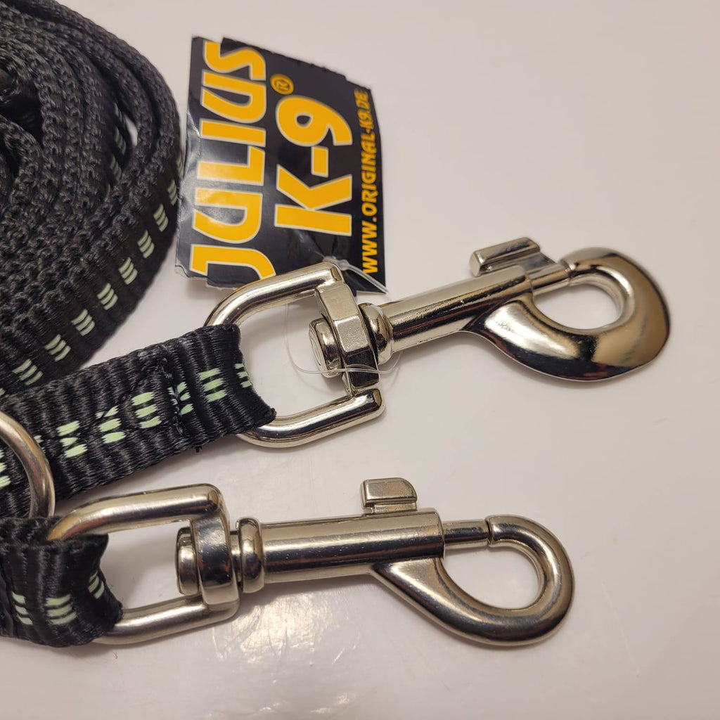 Julius-K9 IDC Rope Dog Leash 2m – Black, Double Clip, 20mm