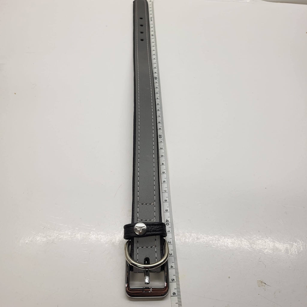 Julius K-9 Metallic Silver Leather Dog Collar