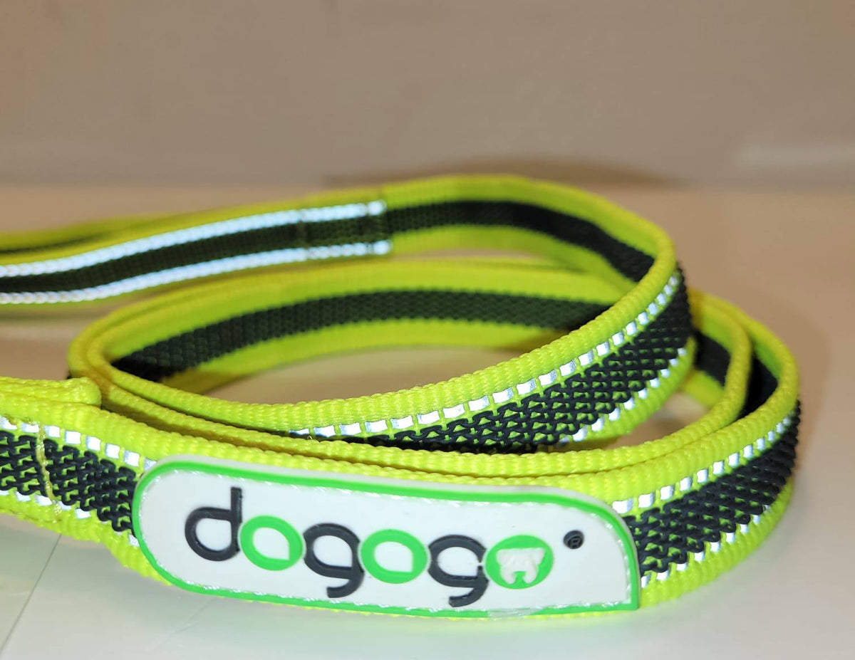 Dogogo Reflective Dog Leash 1.2m – Neon Yellow/Black, 20mm