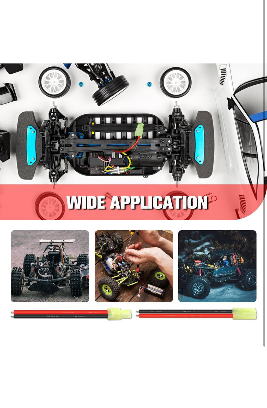 YIXISI Mini Tamiya Connectoren 8st 14AWG Siliconen Kabel