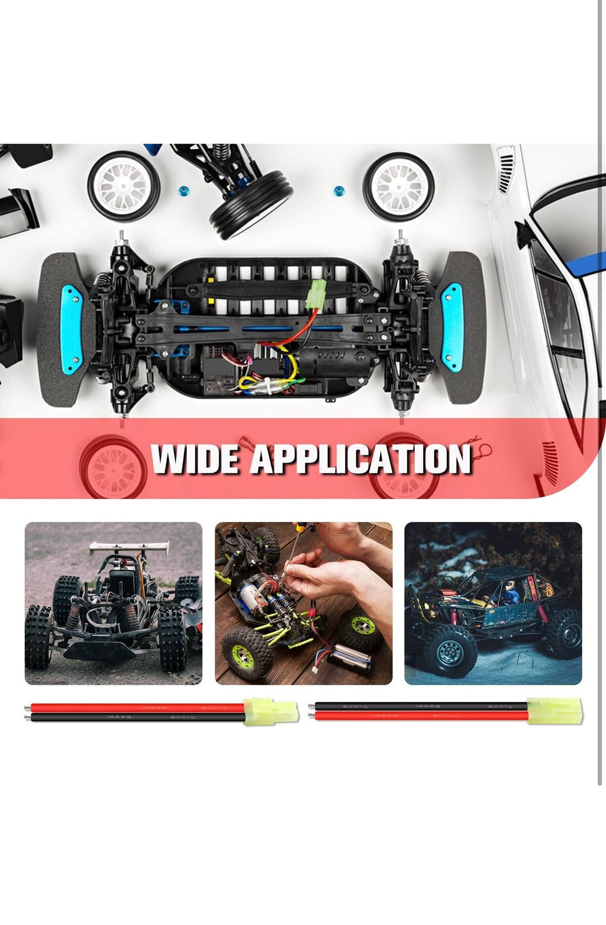 YIXISI Mini Tamiya Connectoren 8st 14AWG Siliconen Kabel