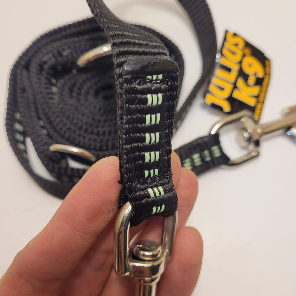 Julius-K9 IDC Rope Dog Leash 2m – Black, Double Clip, 20mm