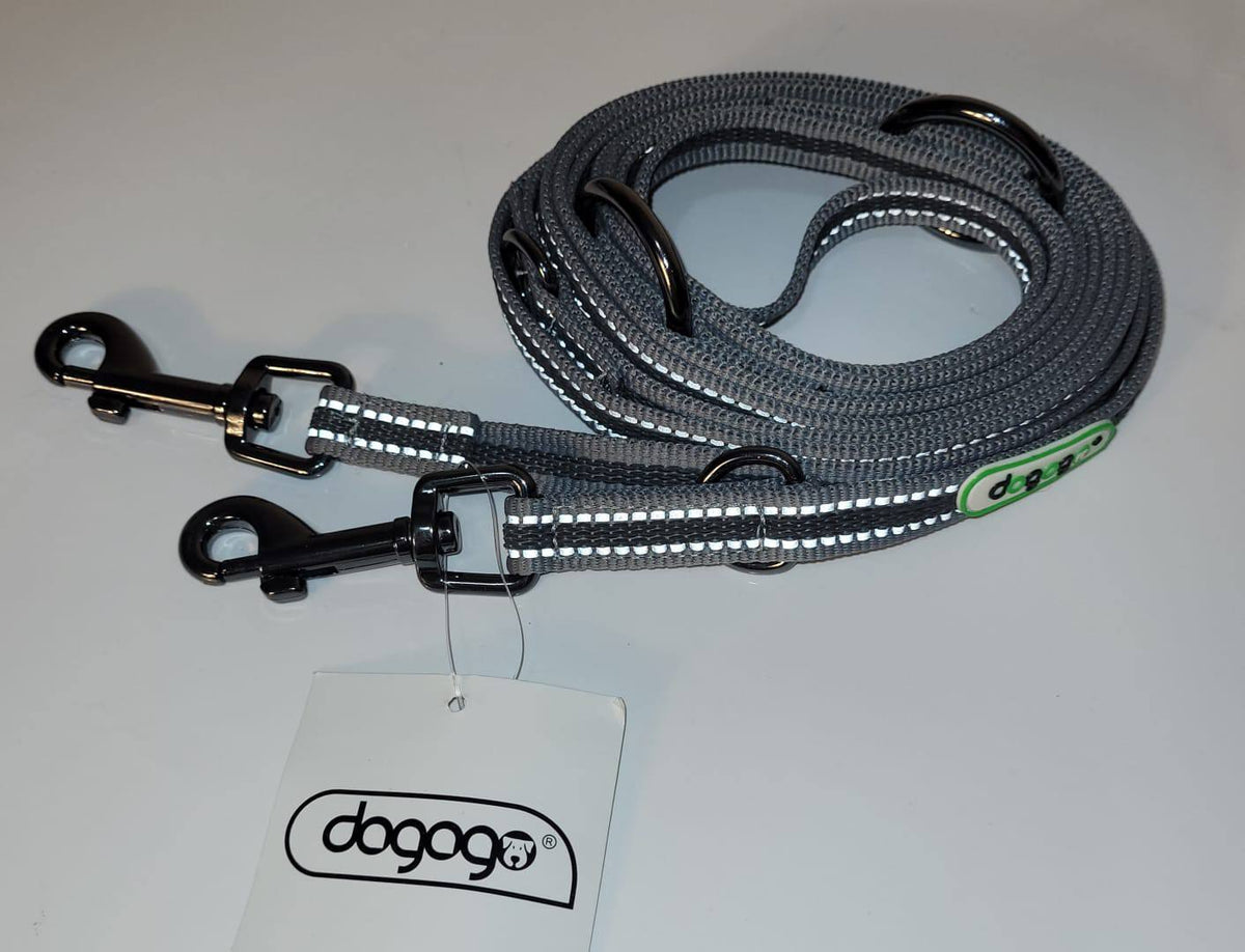 Dogogo Reflective Grey Multi-Function Dog Leash XL