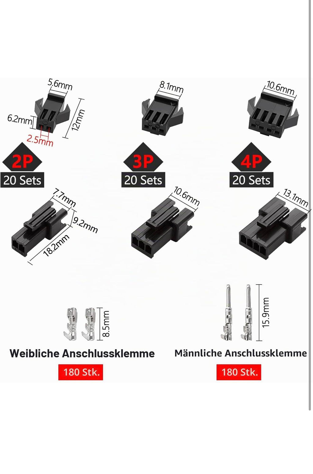 YIXISI SM2.54 Connector Assortiment 460st