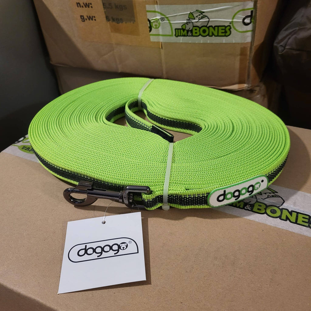 DOGOGO Reflective Long Training Leash – Green – 20 m