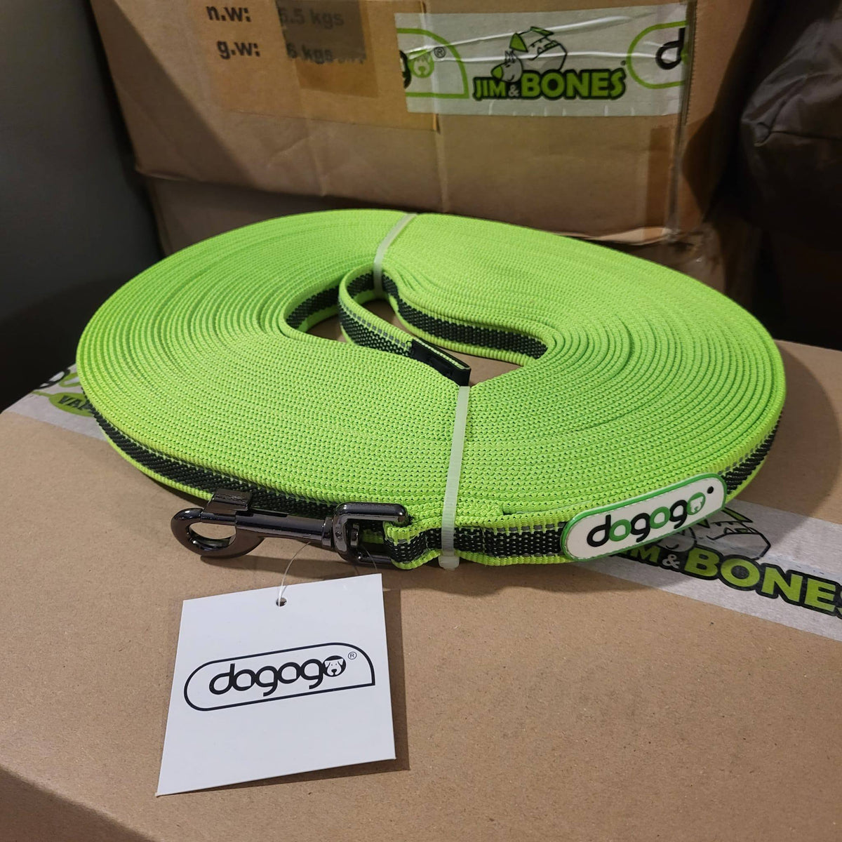 DOGOGO Reflective Long Training Leash – Green – 20 m