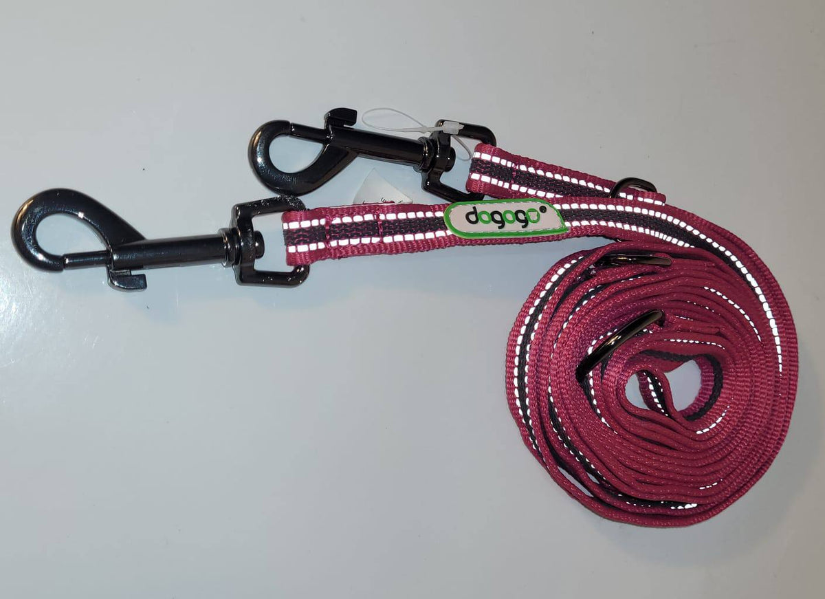 Dogogo Reflective Burgundy Multi-Function Dog Leash 3.2m