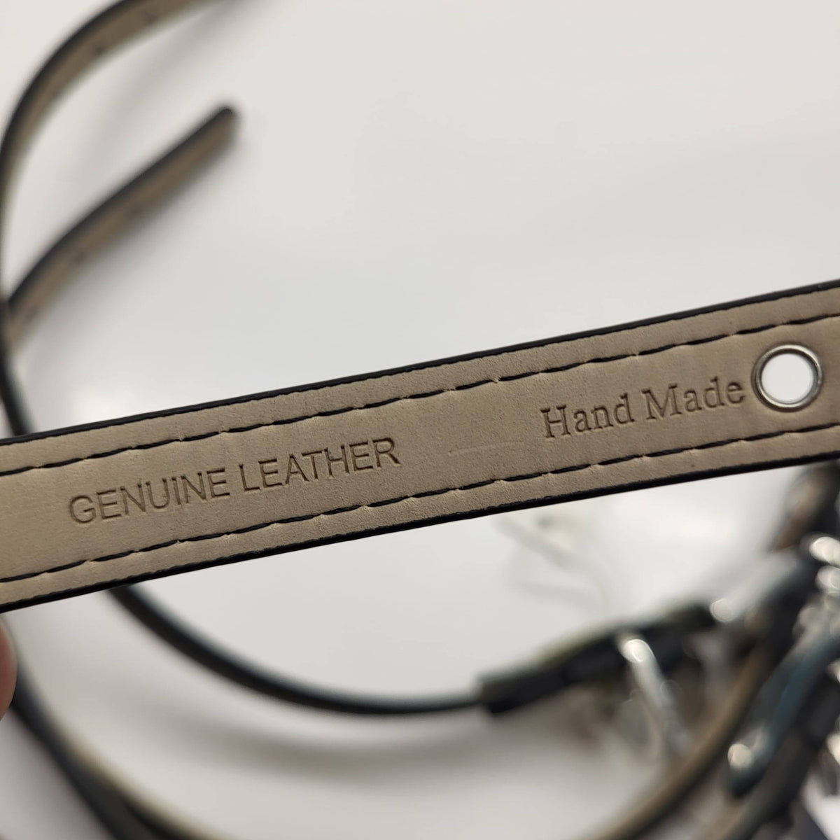 Hennessy & Sons Black Leather Dog Collar with Coloured Stitching
