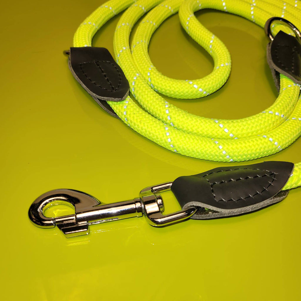 Dogogo Rope Dog Leash 2.2m – Neon Yellow, Double Clip