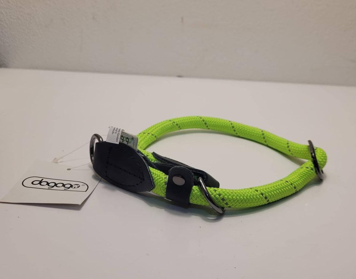 Dogogo Rope Dog Collar – Neon Green, 45-50cm
