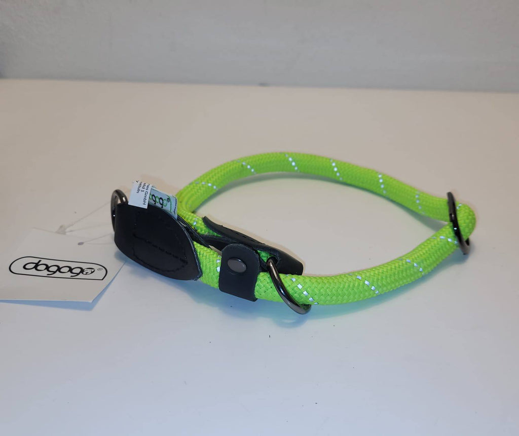 Dogogo Rope Dog Collar – Neon Green, 45-50cm