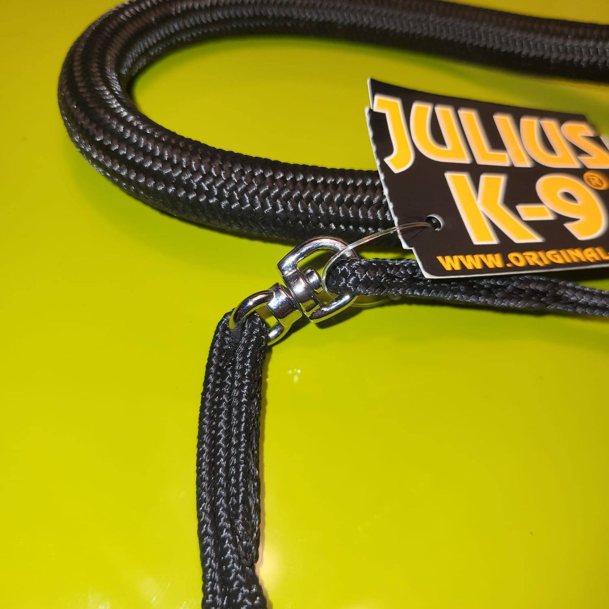 Julius-K9 IDC Rope Slip Collar & Leash Set – Black, Double Handle