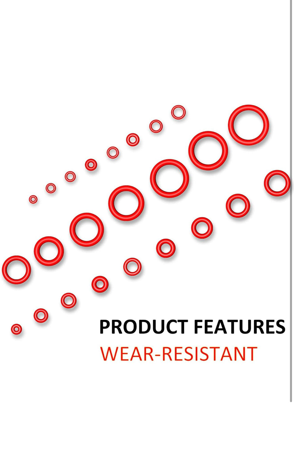 YIXISI Siliconen O-ring Assortiment 270st Rood 24 Maten
