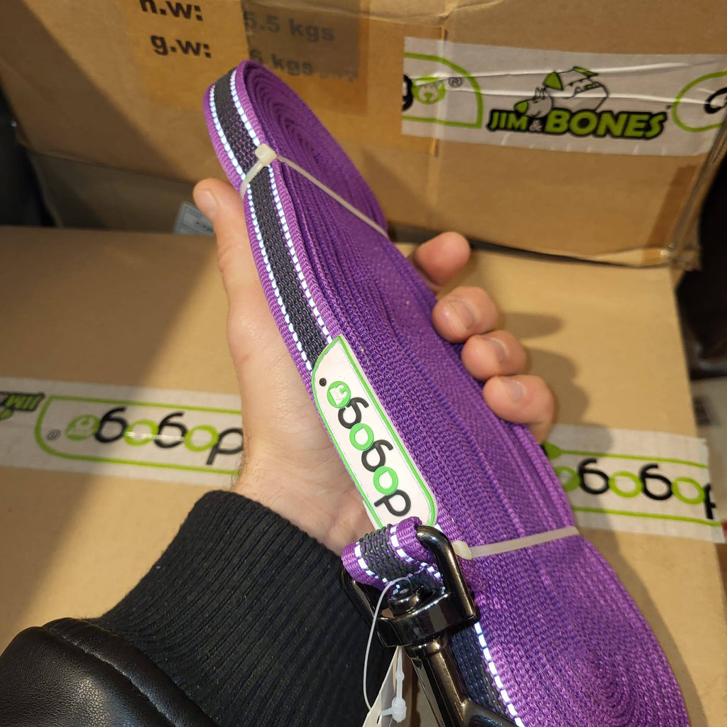 DOGOGO Reflective Long Training Leash – Purple – 10 m