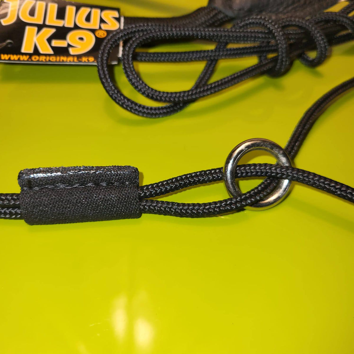 Julius-K9 IDC Rope Slip Collar & Leash Set – Black, Double Handle