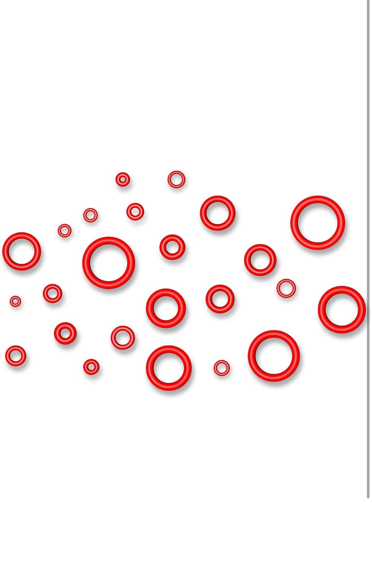 YIXISI Siliconen O-ring Assortiment 270st Rood 24 Maten