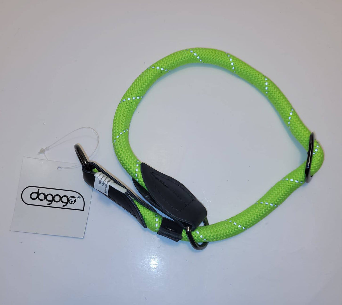Dogogo Rope Dog Collar – Neon Green, 45-50cm