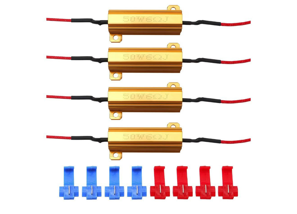 YIXISI LED Lastweerstanden 50W 6Ohm 4st + Kabelverbinders