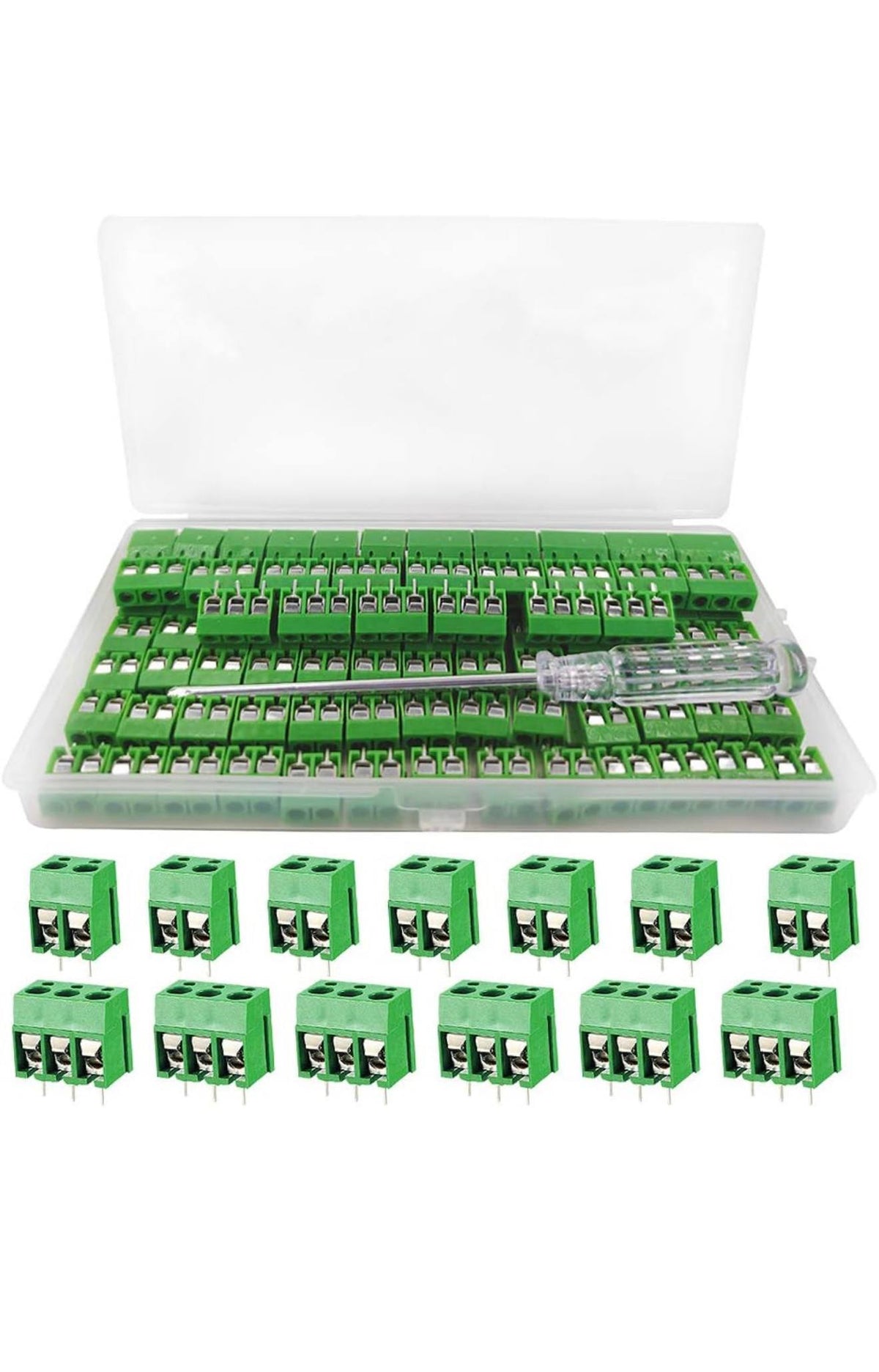 YIXISI PCB Schroefklemmenblok 2-polig 100st 5.08mm + Schroevendraaier