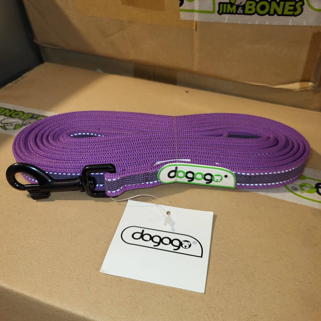 DOGOGO Reflective Long Training Leash – Purple – 7 m