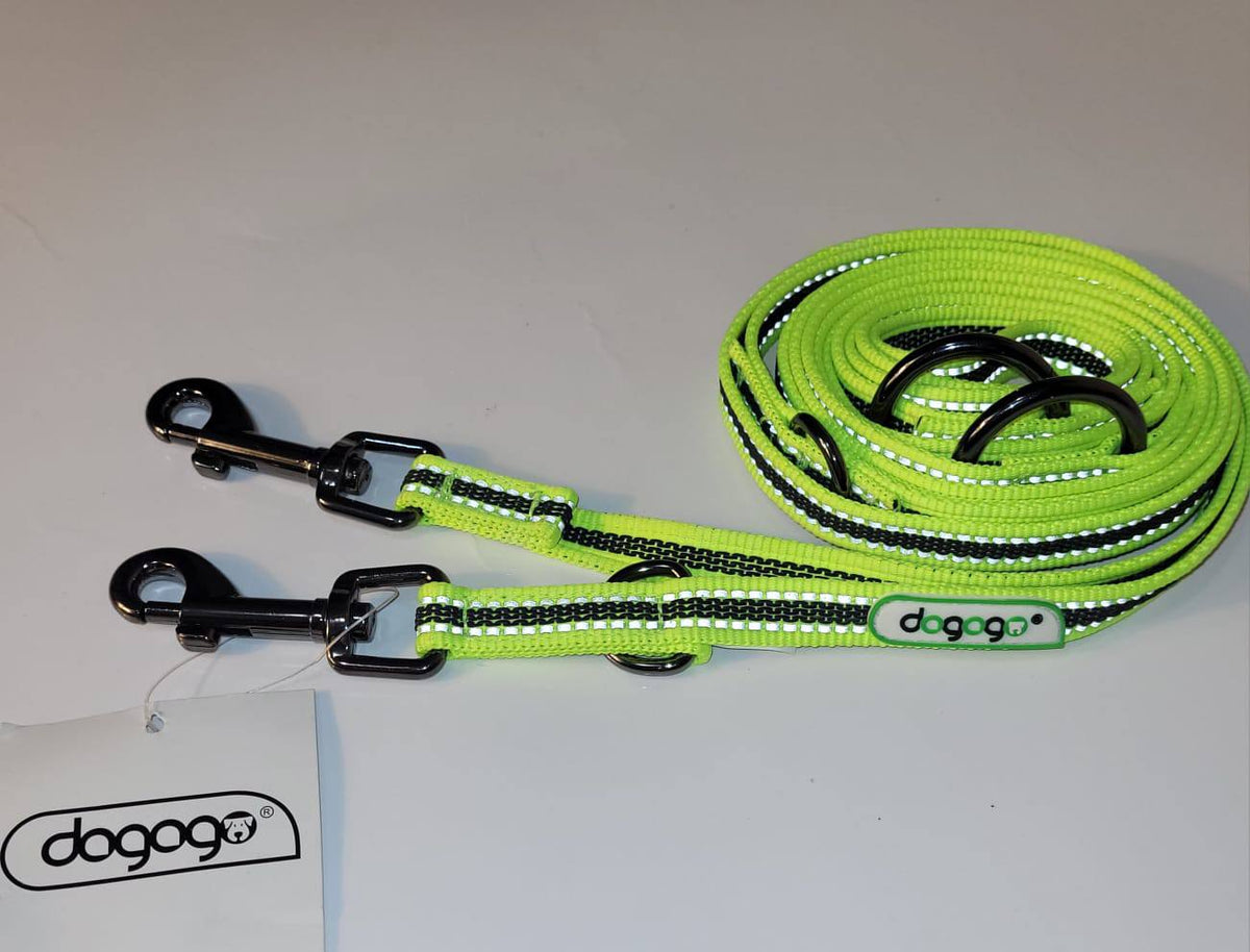 Dogogo Reflective Neon Yellow Multi-Function Dog Leash 3.2m