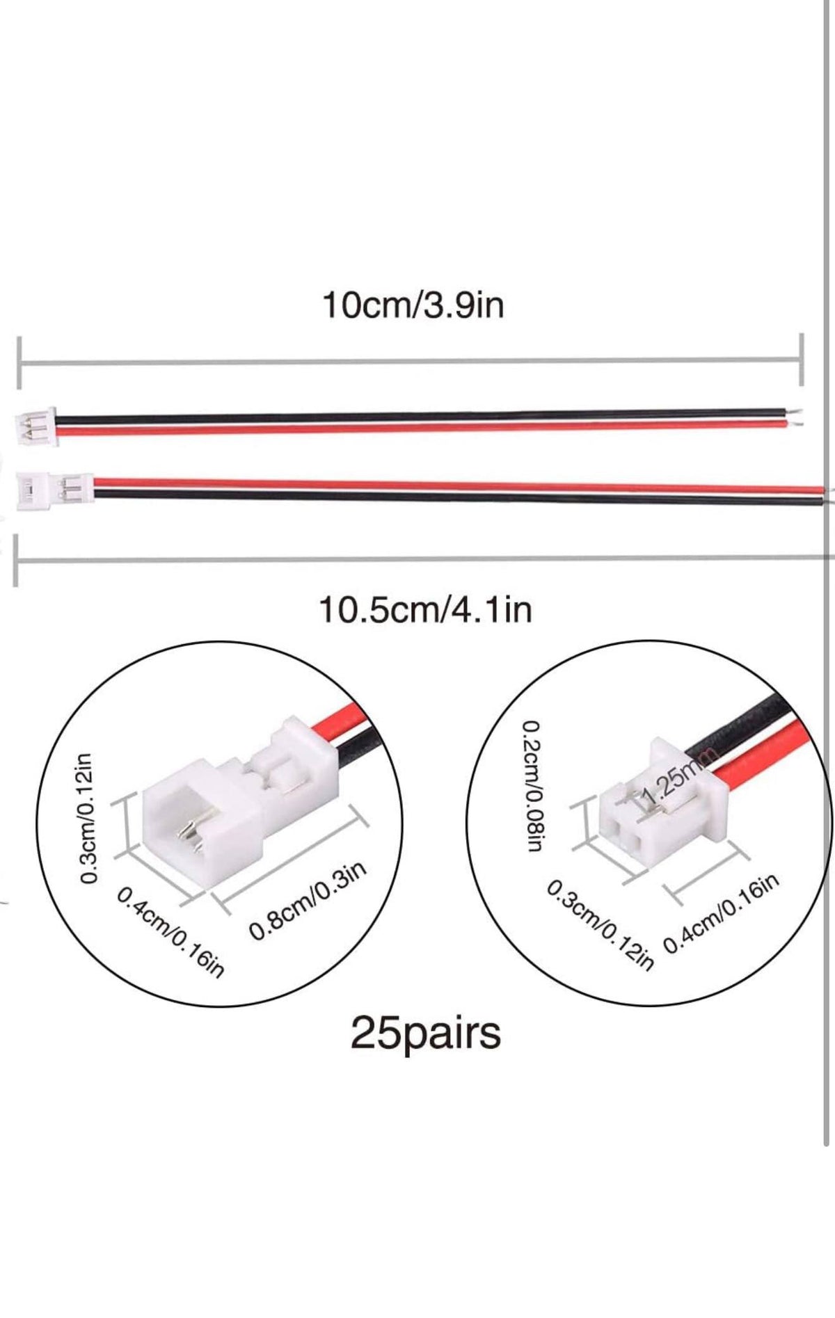 YIXISI JST XH2.54 + PH2.0 Kabelset 40st 2-polig 20cm