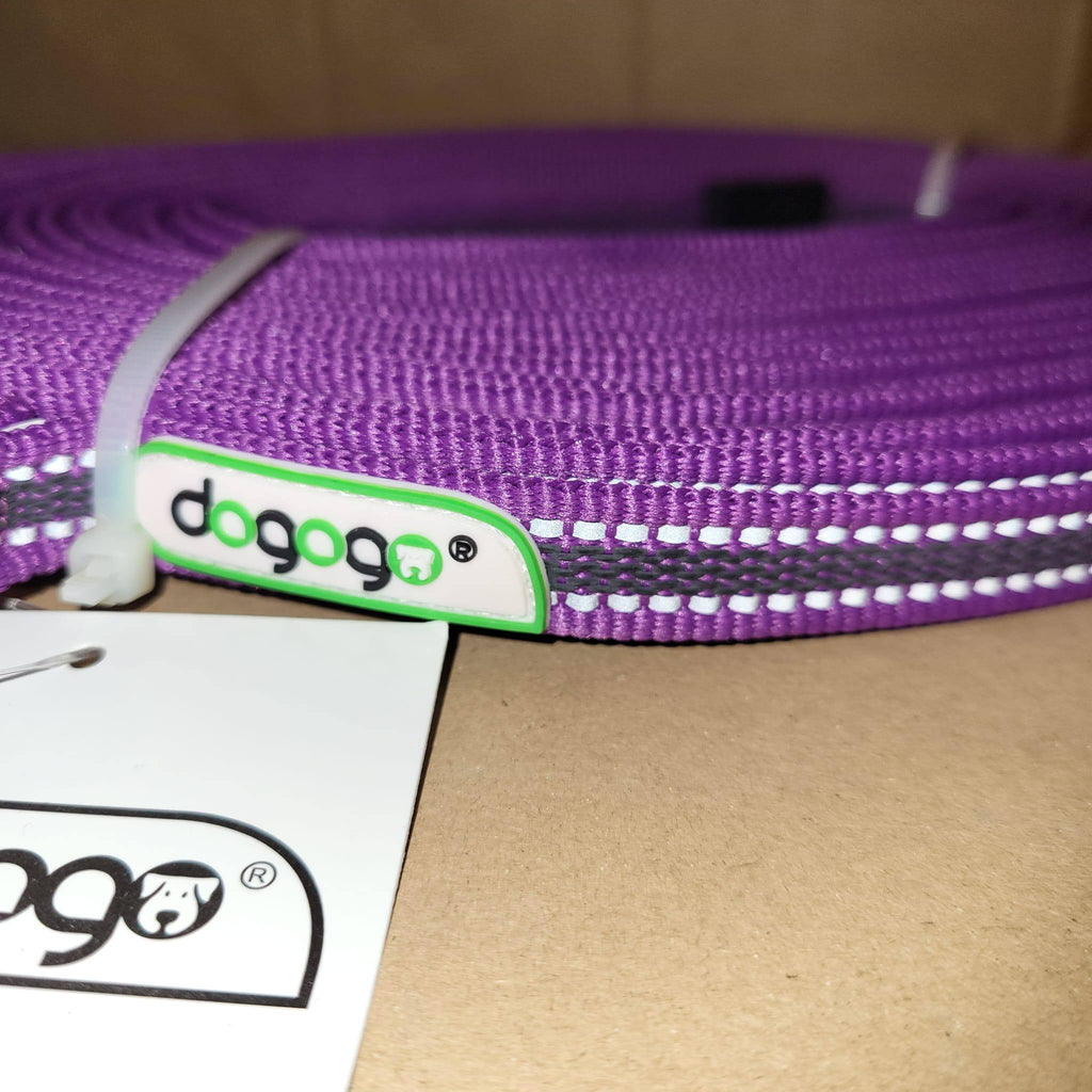 DOGOGO Reflective Long Training Leash – Purple – 20 m