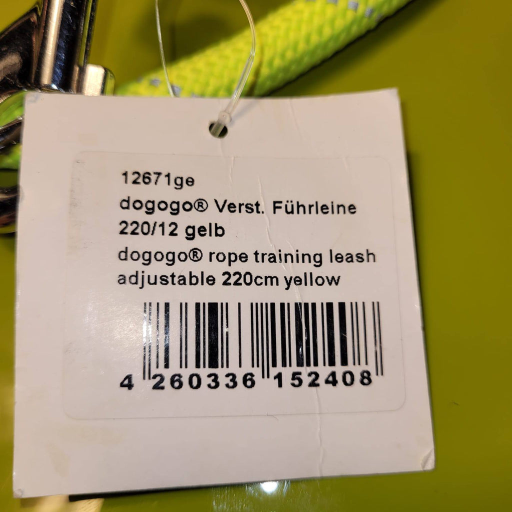 Dogogo Rope Dog Leash 2.2m – Neon Yellow, Double Clip